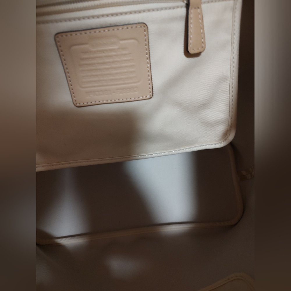 Coach Black City Tote with Tan Trim and Handles - Picture 7 of 12